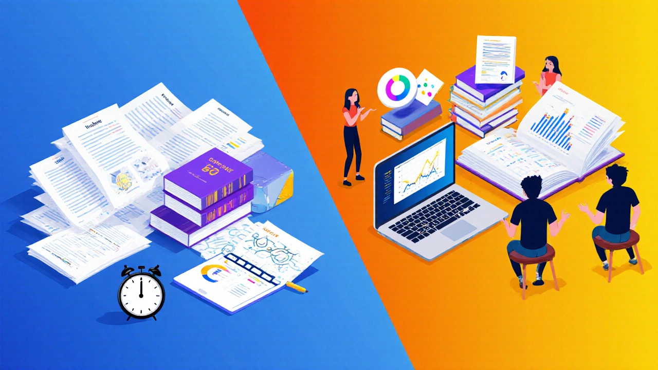 Split illustration comparing coaching‑only and integrated NEET prep setups.
