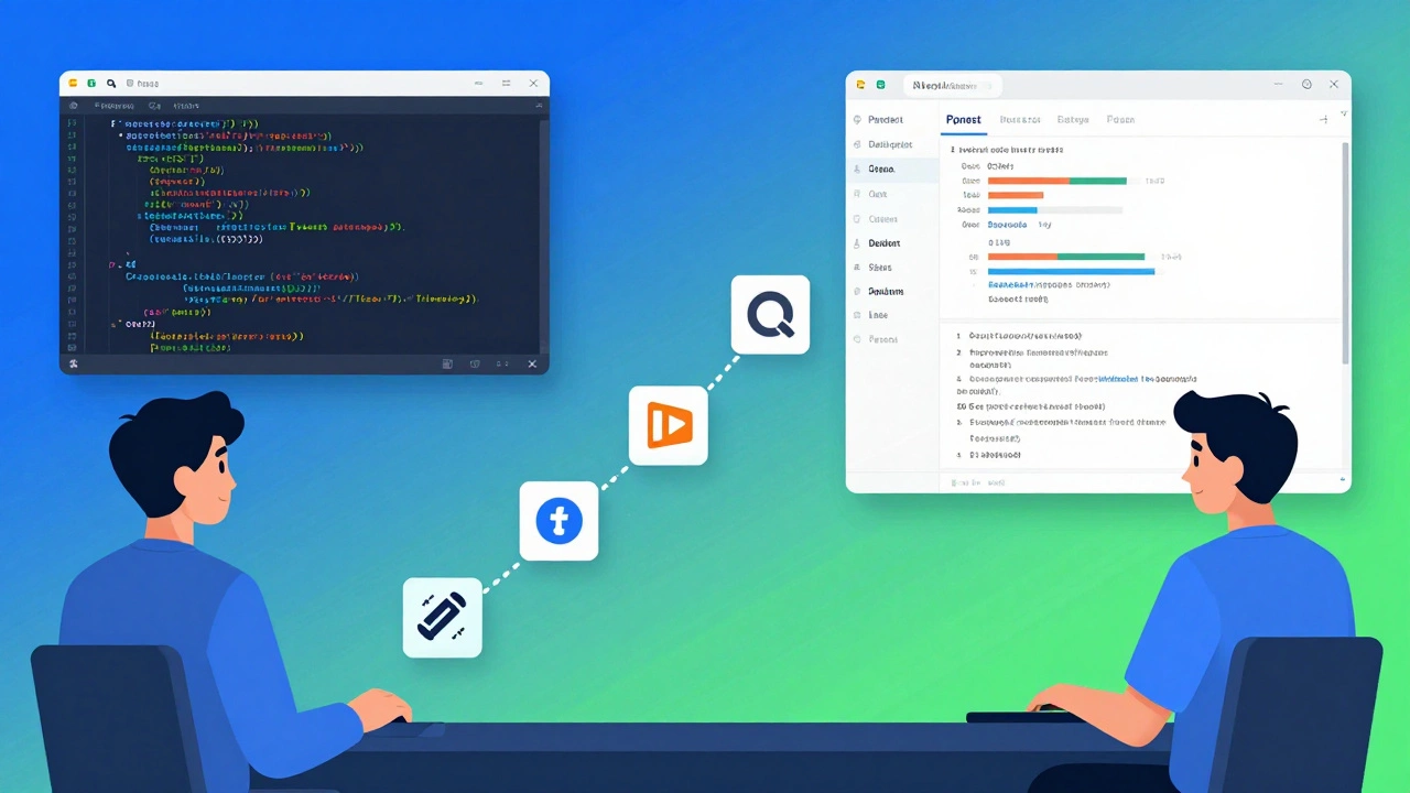Split-screen showing beginner struggling with code transitioning to confidently using data visualization tools.