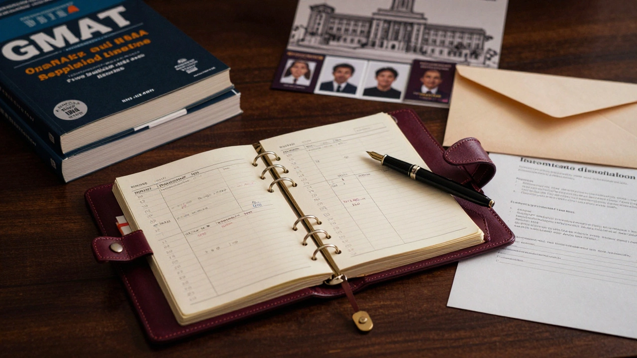 Study materials and calendar planning for MBA deadlines