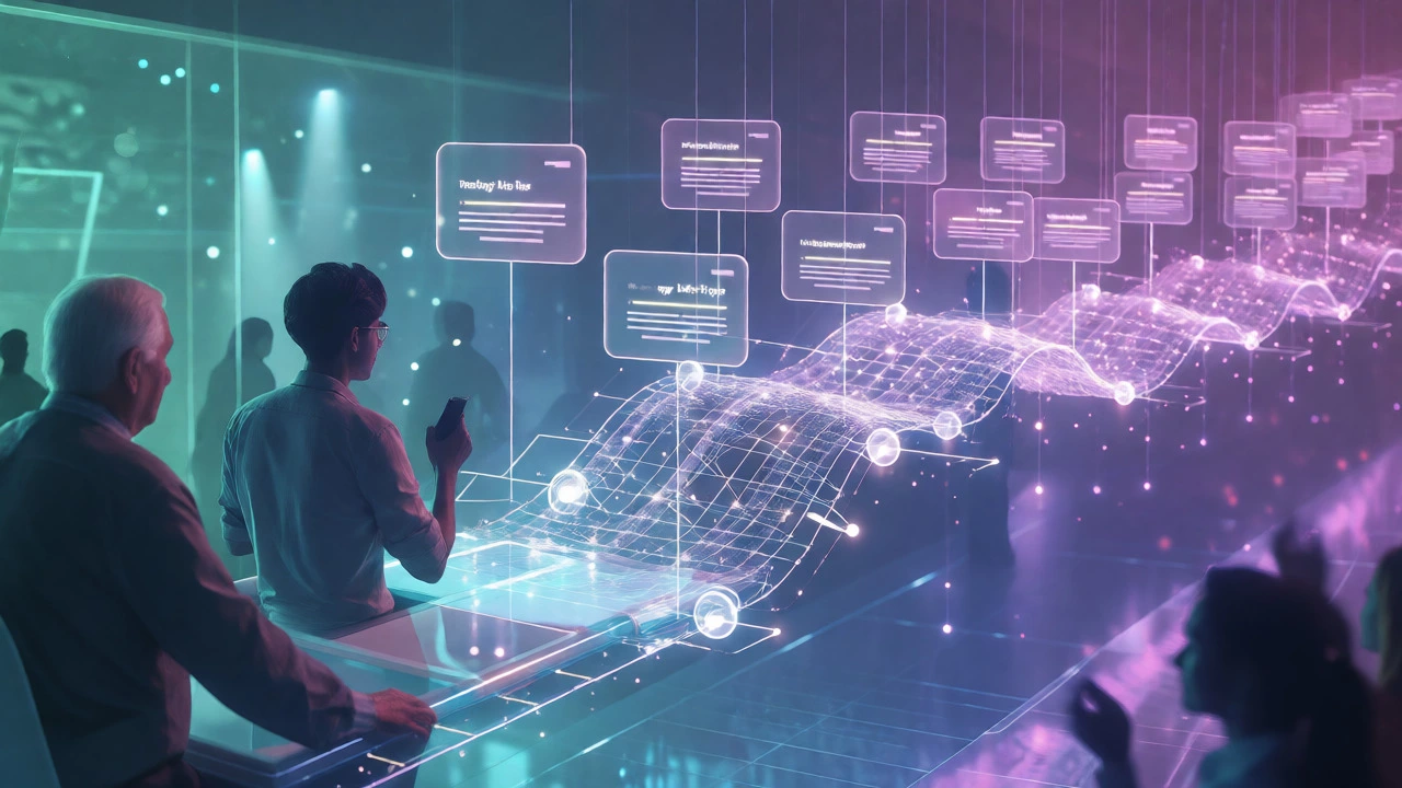 Abstract visualization of AI personalizing learning paths for diverse users.