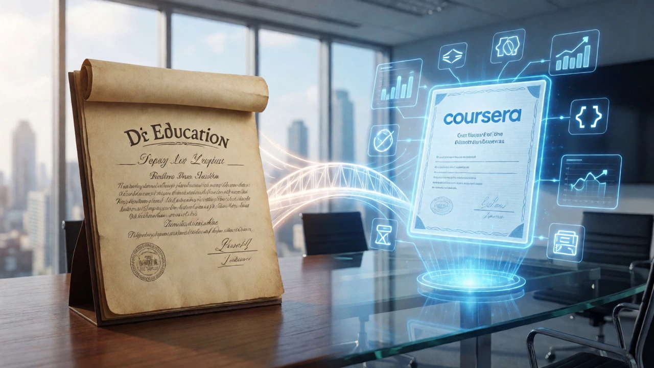 Conceptual comparison of traditional degree and online certification